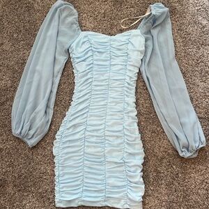 Blue hello Molly long sleeve dress